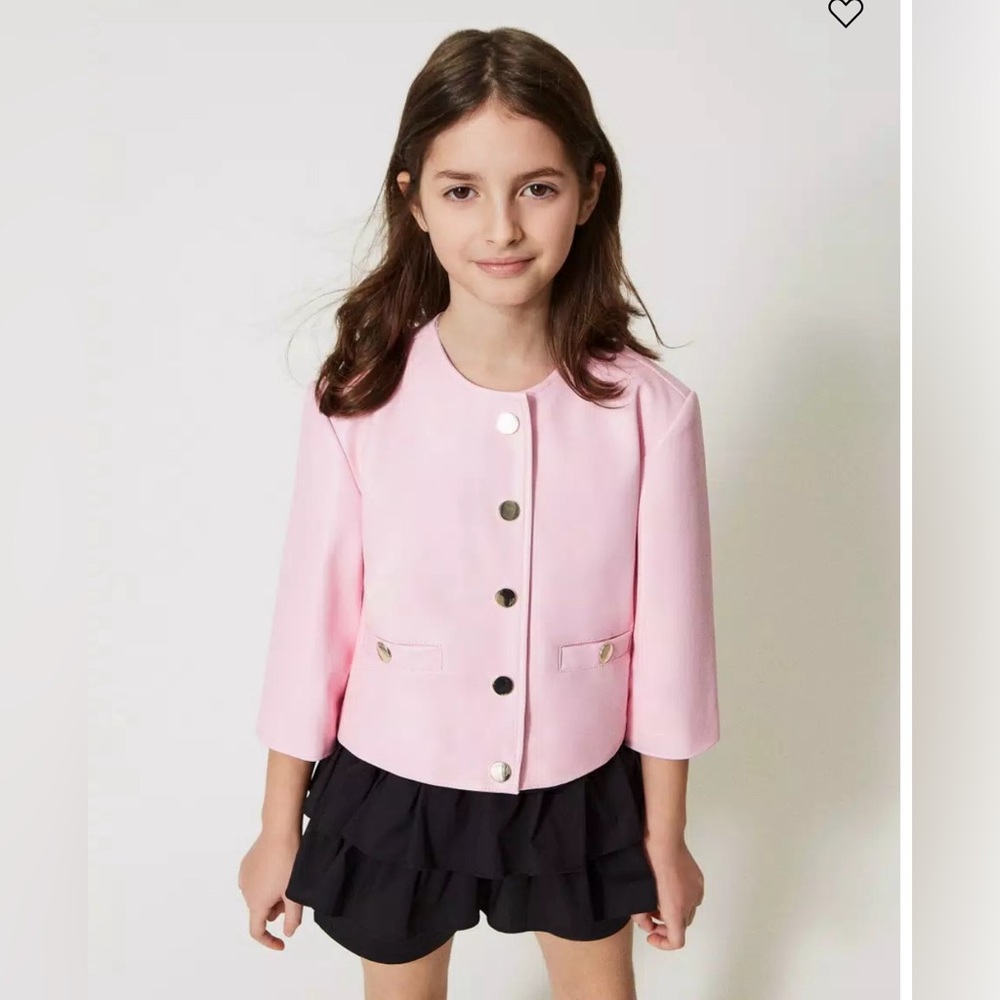 TWINSET Leather-like jacket with snap buttons pink 8T